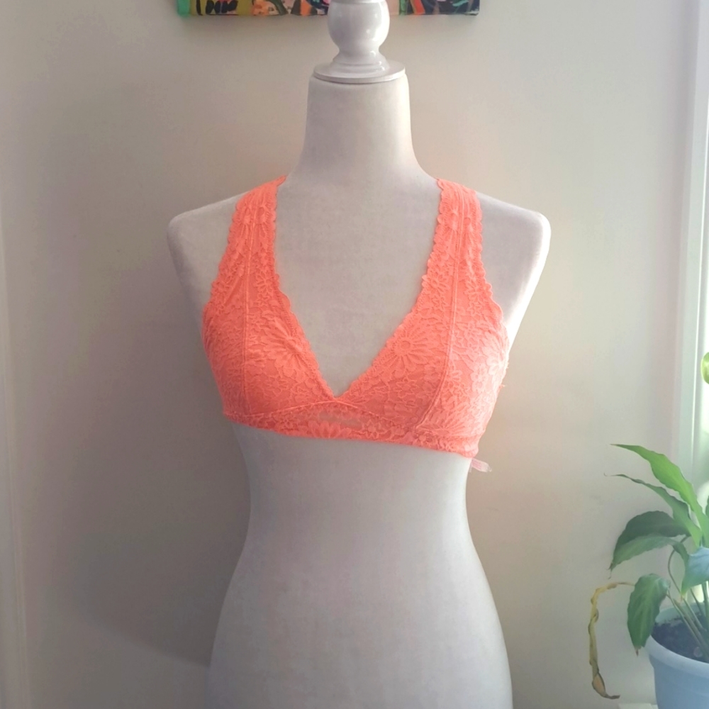 PINK Victoria's Secret Orange Lacey Bralette Size XS